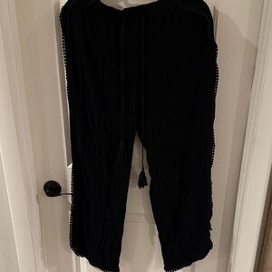 Black Tassel Trim Pants
